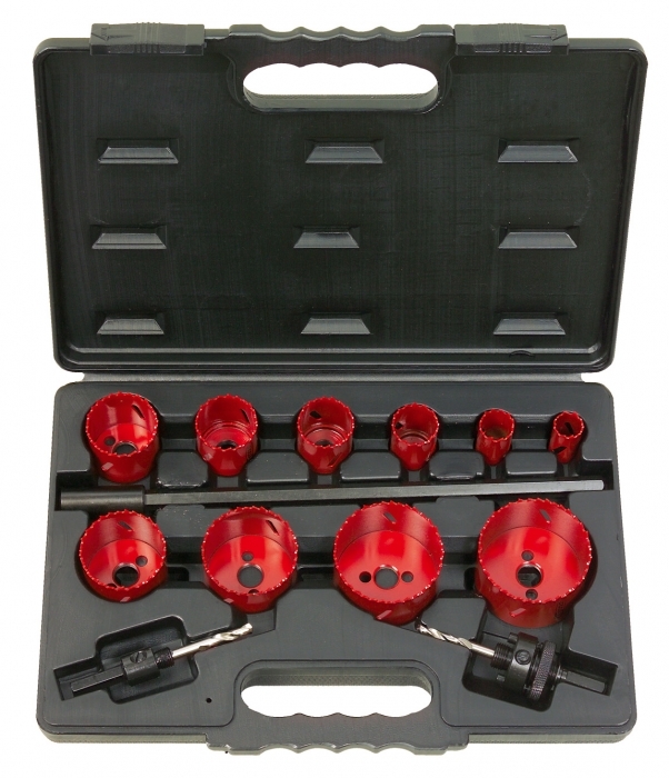 Coffret de 10 scies cloches 19-22-29-35-38-44-51-57-65-67 mm