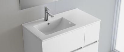 Vasque IBERIA droite en porcelaine blanche Prodondeur 450mm