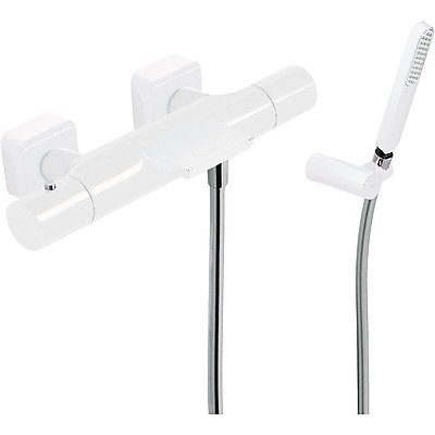 Mitigeur Bain/Douche thermostatique Blanc Mat