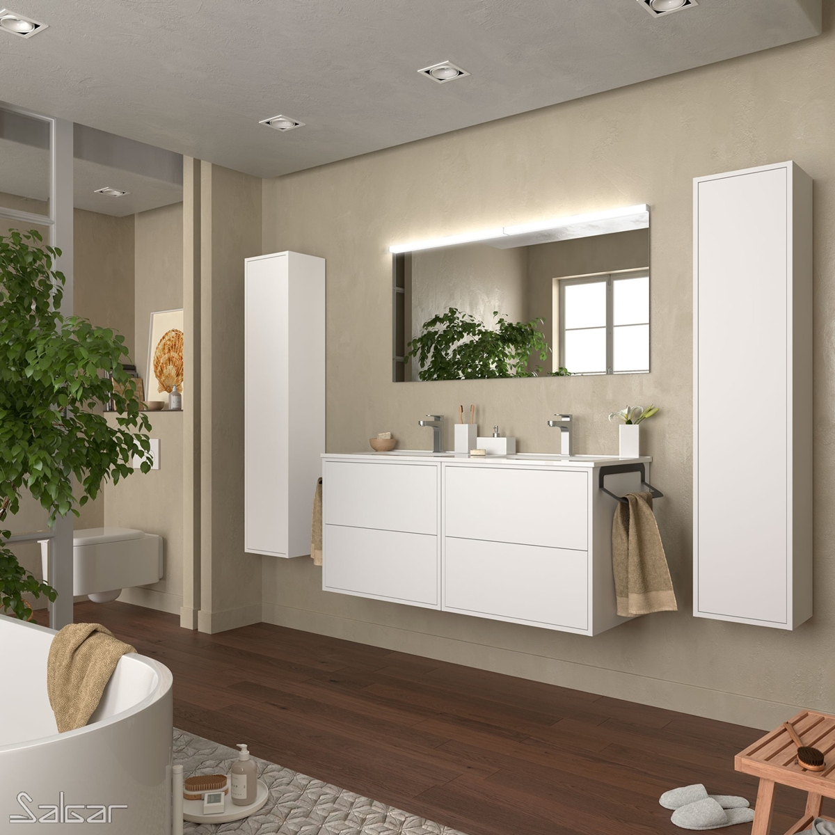 OPTIMUS VASQUE Double avec miroir LED