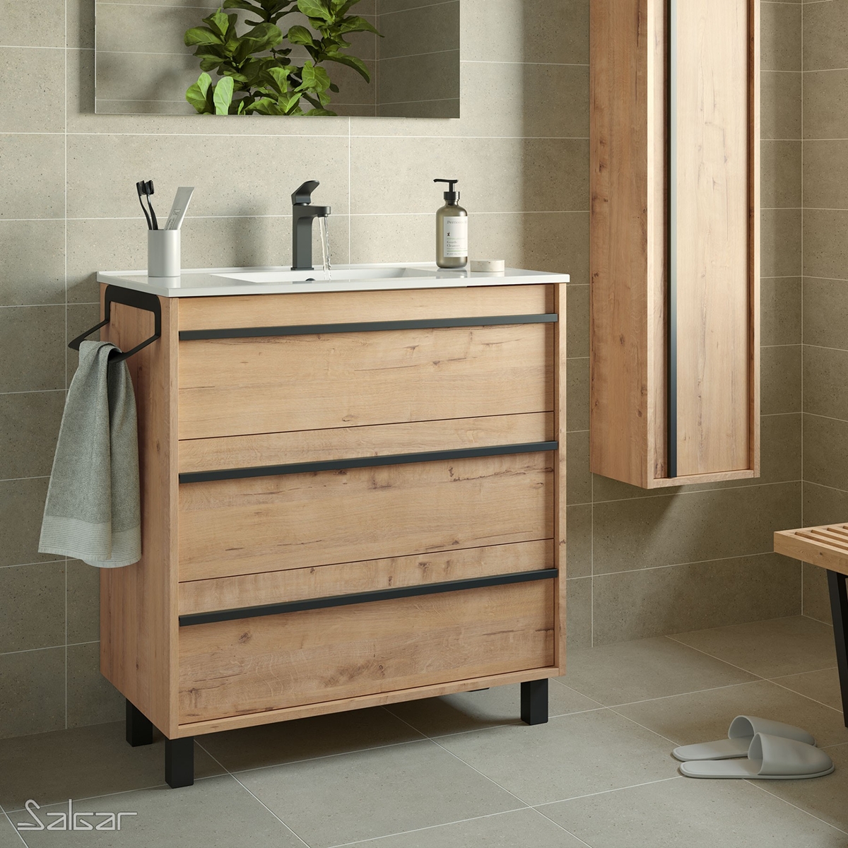 ATTILA Meuble 3 tiroirs sans miroir