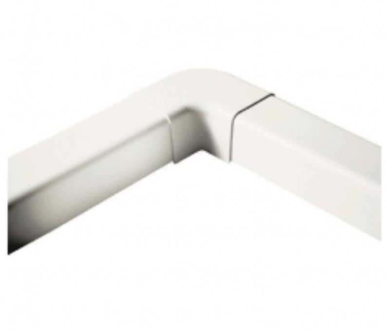 Coude plat 90° blanc 80mm